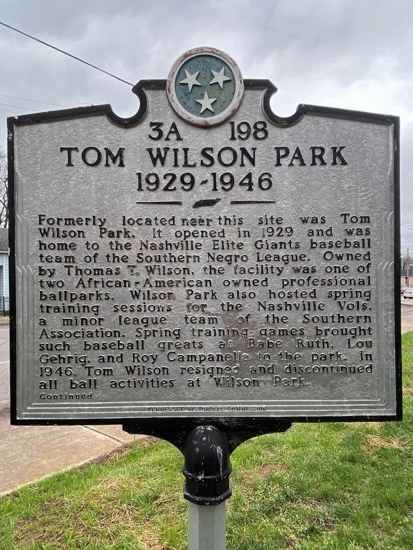 Tom Wilson Park / Thomas T. Wilson Marker image. Click for full size.