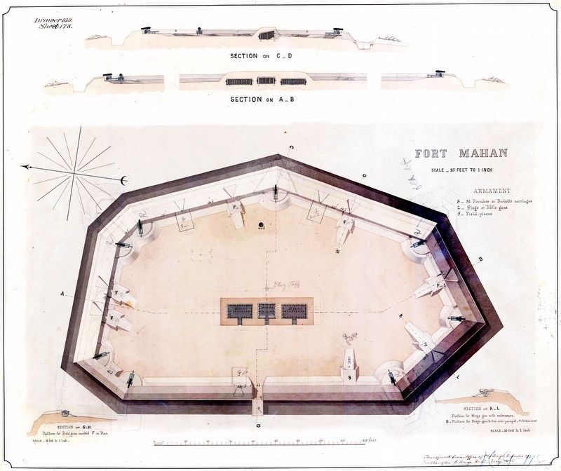 Plan and Sections of Fort Mahan image. Click for full size.