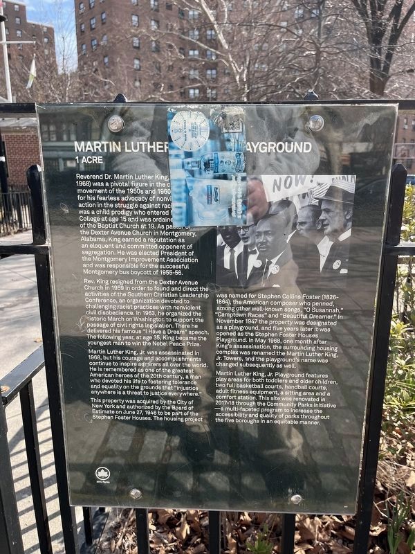 Martin Luther King Jr. Playground Marker image. Click for full size.