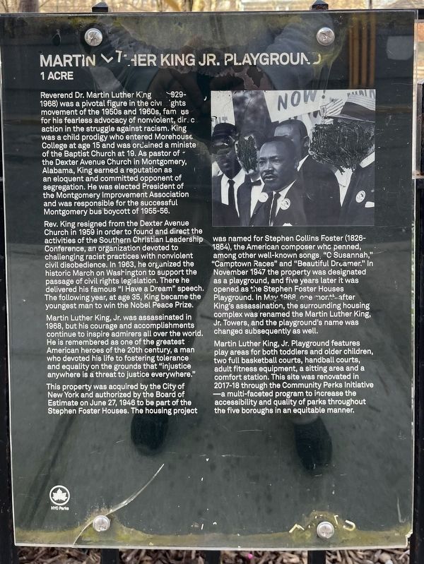 Martin Luther King Jr. Playground Marker image. Click for full size.