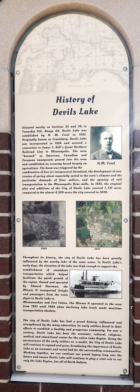 History of Devils Lake Marker. Click for full size. History of Devils Lake Marker image. Click for full size.