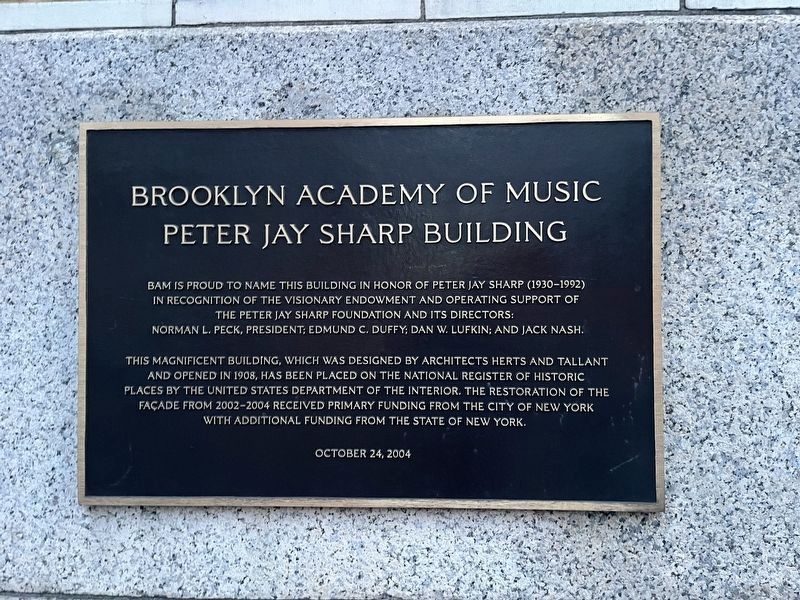 Brooklyn Academy of Music Marker image. Click for full size.