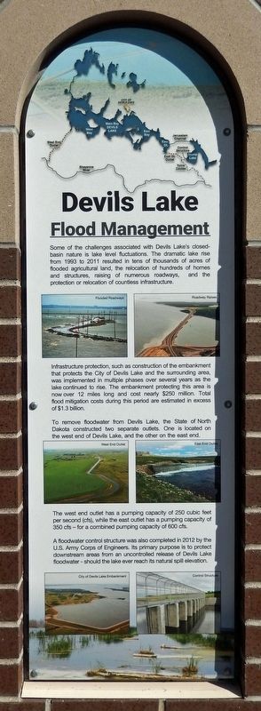 Devils Lake Flood Management Marker image. Click for full size.