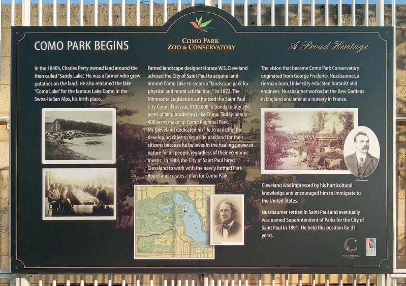 Como Park Begins Marker. Click for full size. Como Park Begins Marker image. Click for full size.