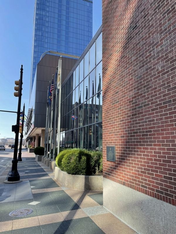 The Salvation Army Marker on the wall of the Amway Grand Plaza Hotel image. Click for full size.