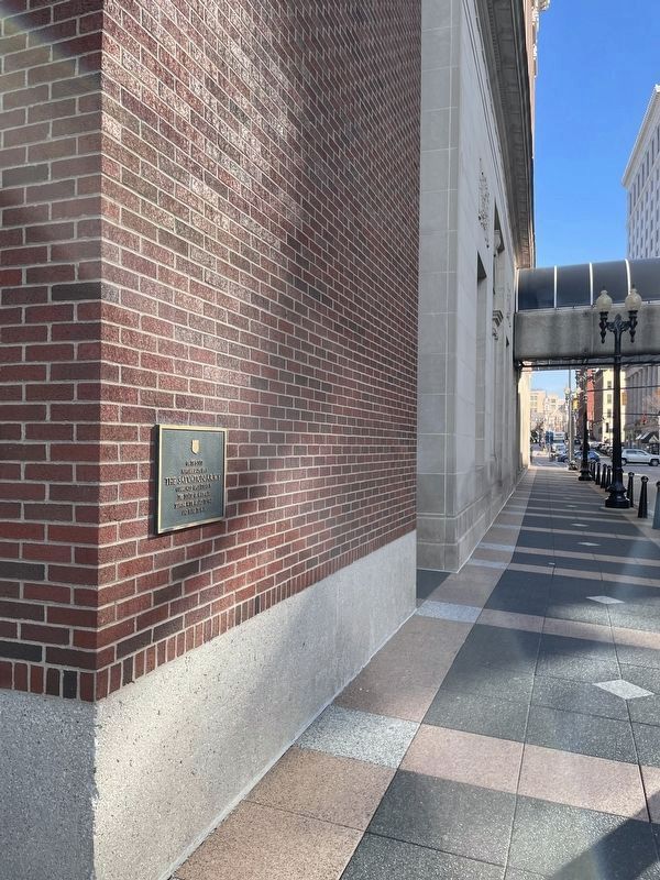 The Salvation Army Marker on the wall of the Amway Grand Plaza Hotel image. Click for full size.