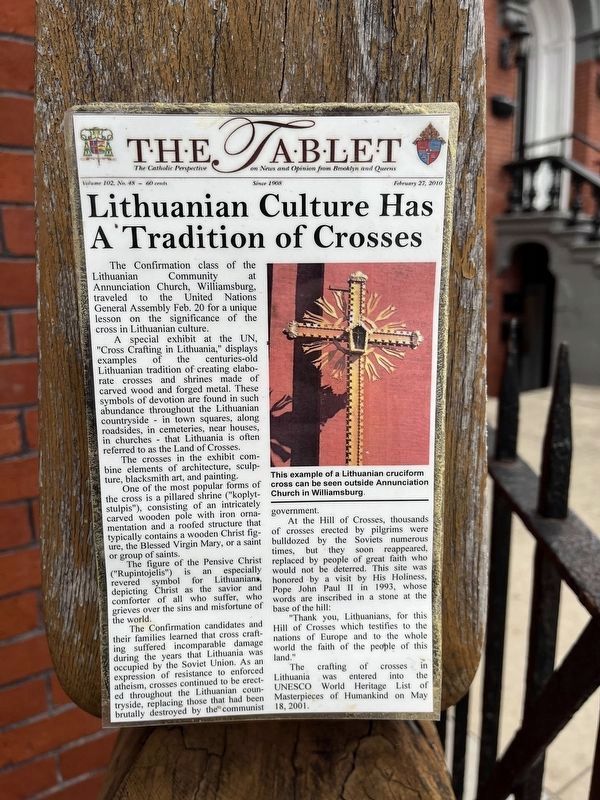 Lithuanian Culture Has A Tradition of Crosses Marker image. Click for full size.