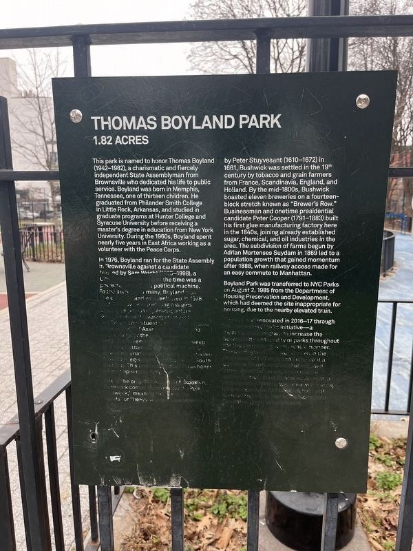 Thomas Boyland Park Marker image. Click for full size.