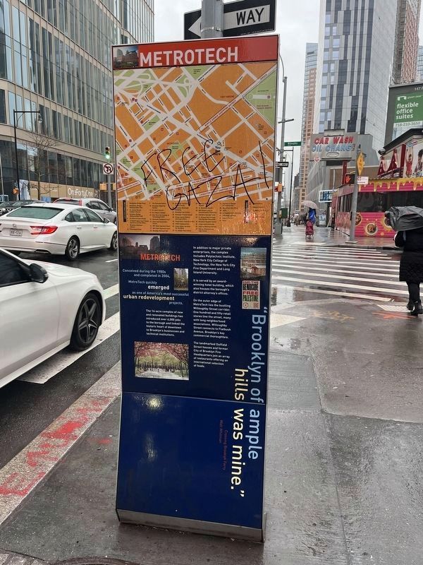 MetroTech side of the marker. Click for full size. MetroTech side of the marker image. Click for full size.