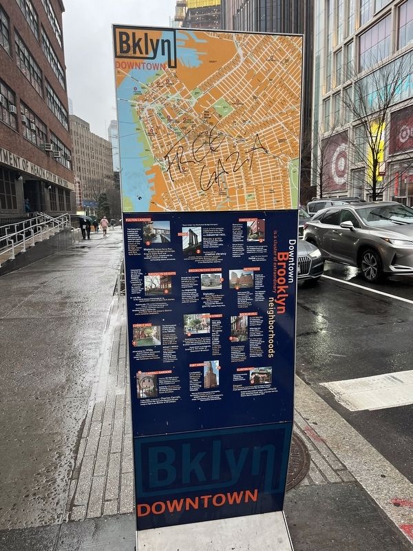 Downtown Brooklyn side of the marker. Click for full size. Downtown Brooklyn side of the marker image. Click for full size.