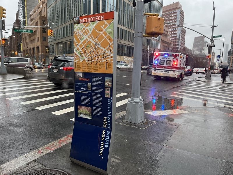 MetroTech / Downtown Brooklyn Marker. Click for full size. MetroTech / Downtown Brooklyn Marker image. Click for full size.