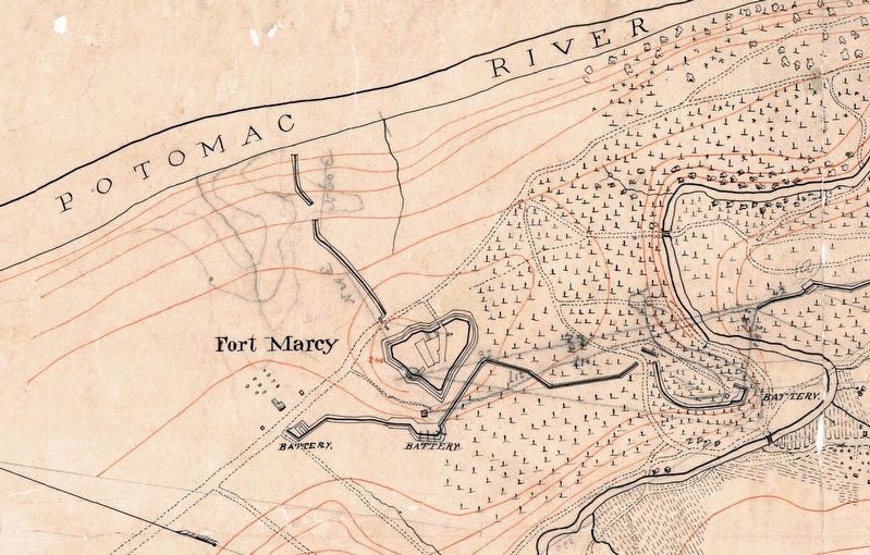 Map of Fort Marcy and Its Auxiliary Batteries image. Click for full size.