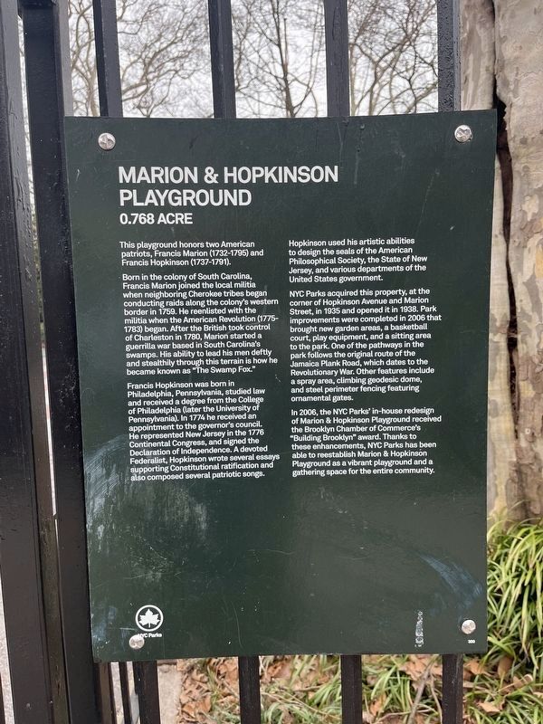 Marion & Hopkinson Playground Marker image. Click for full size.