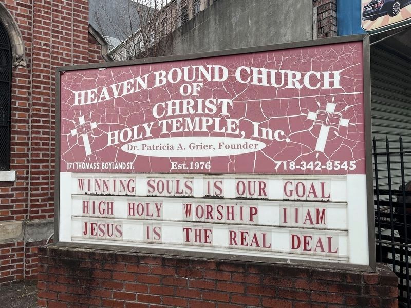 Heaven Bound Church of Christ Holy Temple, Inc. Marker. Click for full size. Heaven Bound Church of Christ Holy Temple, Inc. Marker image. Click for full size.