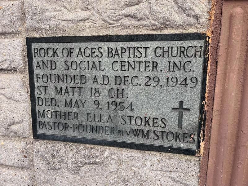 Rock of Ages Baptist Church and Social Center, Inc. Marker image. Click for full size.