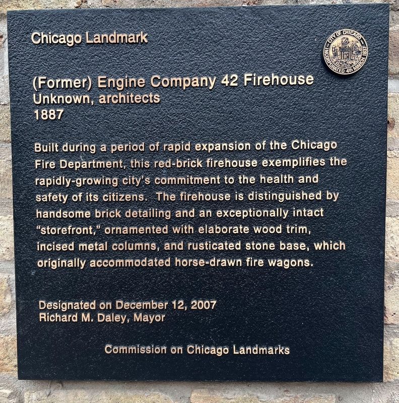 (Former) Engine Company 42 Firehouse Marker image. Click for full size.