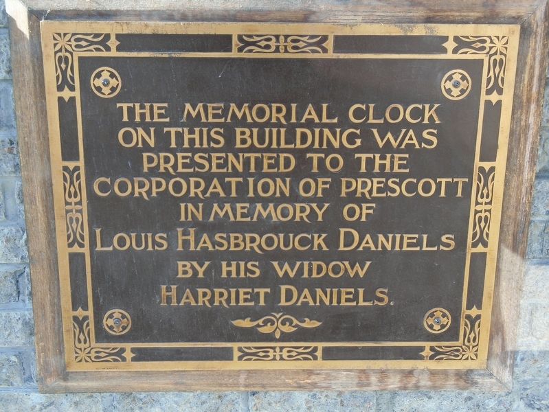 L. H. Daniels Memorial Clock Original Marker image. Click for full size.