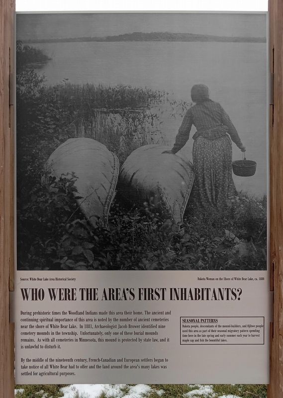 Who Were the Area's First Inhabitants? Marker image. Click for full size.