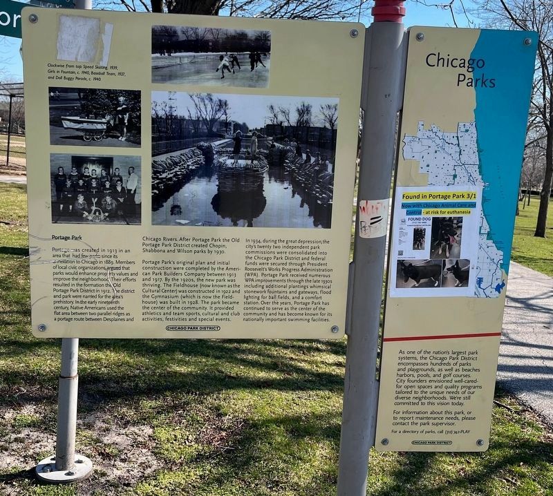 Portage Park Marker. Click for full size. Portage Park Marker image. Click for full size.