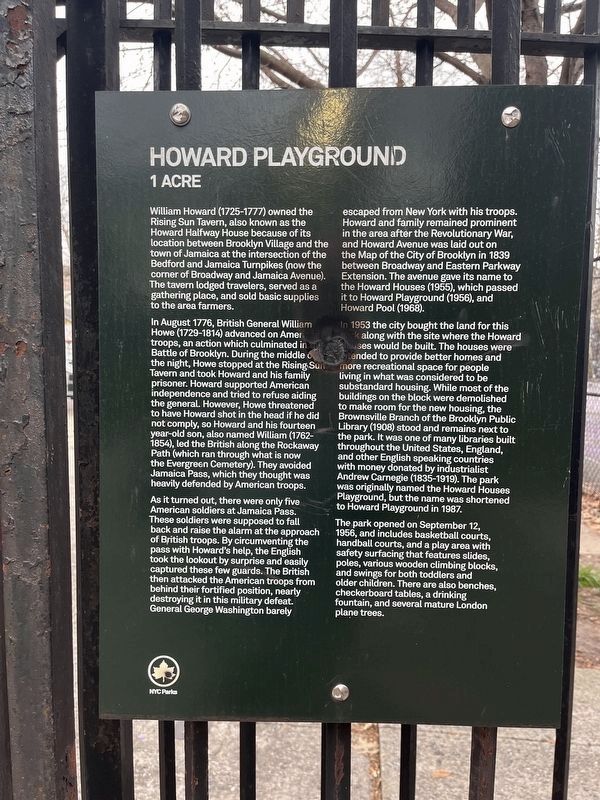 Howard Playground Marker image. Click for full size.