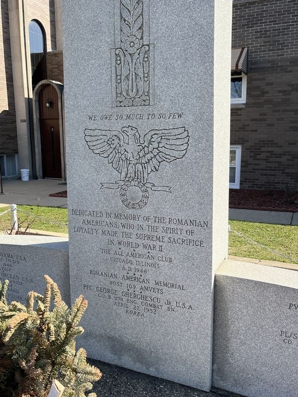 Romanian American War Memorial (center panel) image. Click for full size.