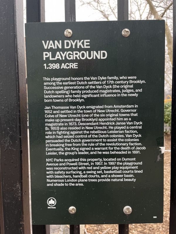Van Dyke Playground Marker image. Click for full size.