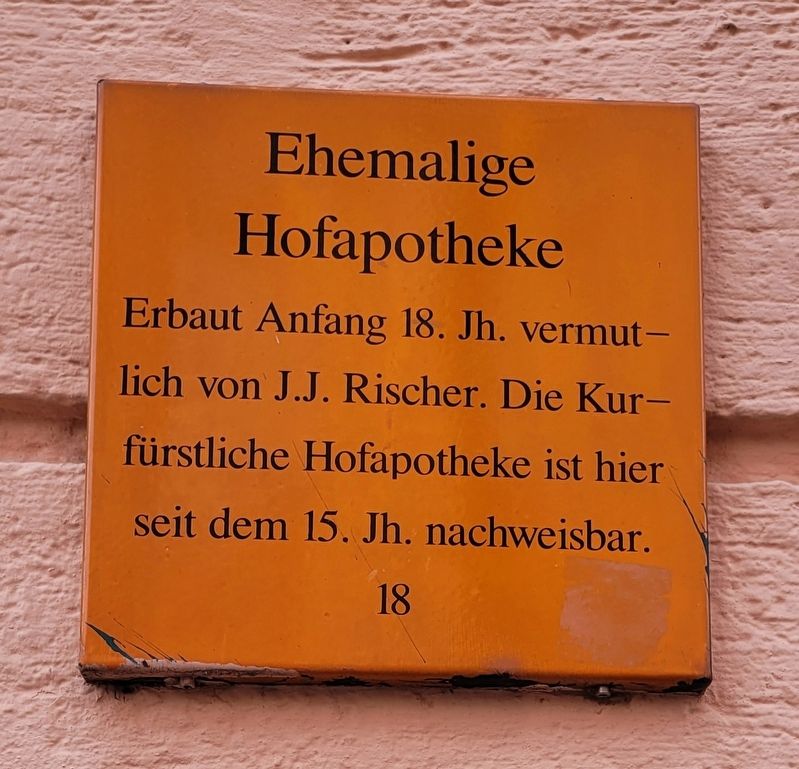 Ehemalige Hofapotheke / Former Court Pharmacy Marker. Click for full size. Ehemalige Hofapotheke / Former Court Pharmacy Marker image. Click for full size.
