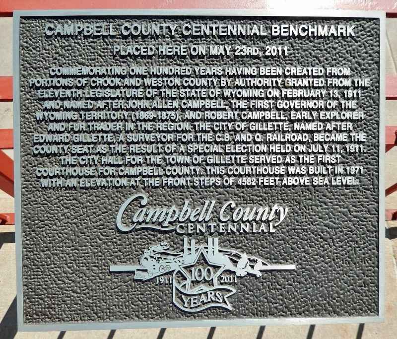 Campbell County Centennial Benchmark Marker image. Click for full size.