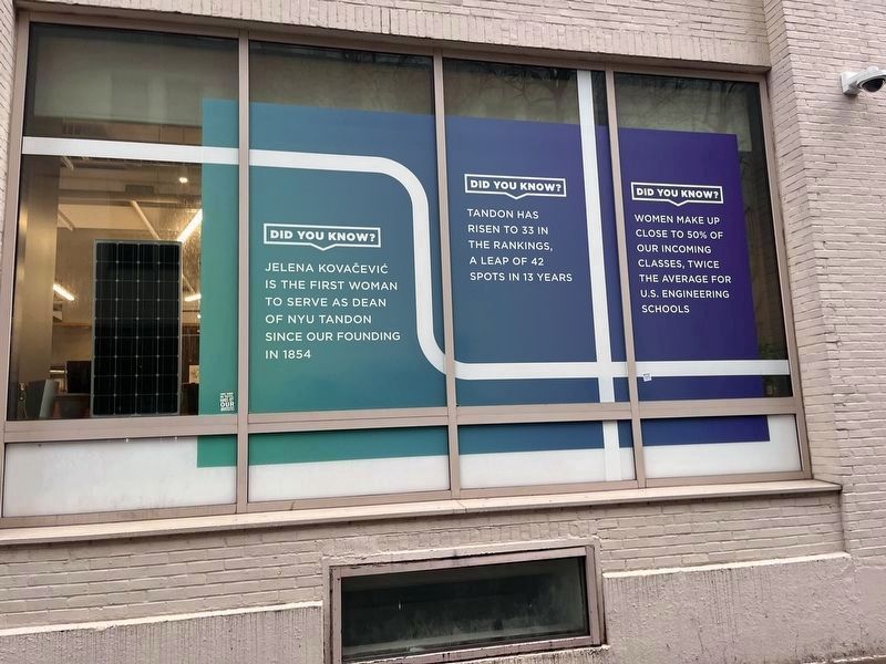 New York University Tandon School of Engineering Marker [Left panel] image. Click for full size.