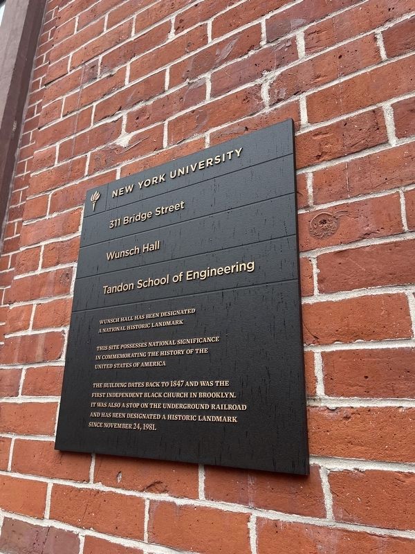 Wunsch Hall, Tandon School of Engineering Marker. Click for full size. Wunsch Hall, Tandon School of Engineering Marker image. Click for full size.