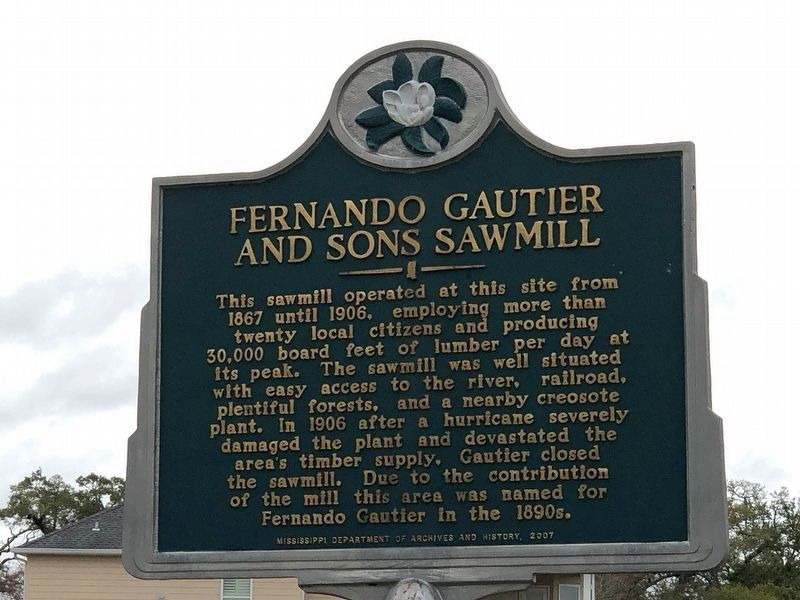Fernando Gautier and Sons Sawmill Marker image. Click for full size.