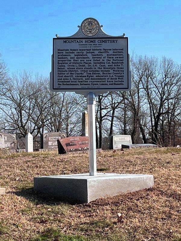 Mountain Home Cemetery Marker. Click for full size. Mountain Home Cemetery Marker image. Click for full size.