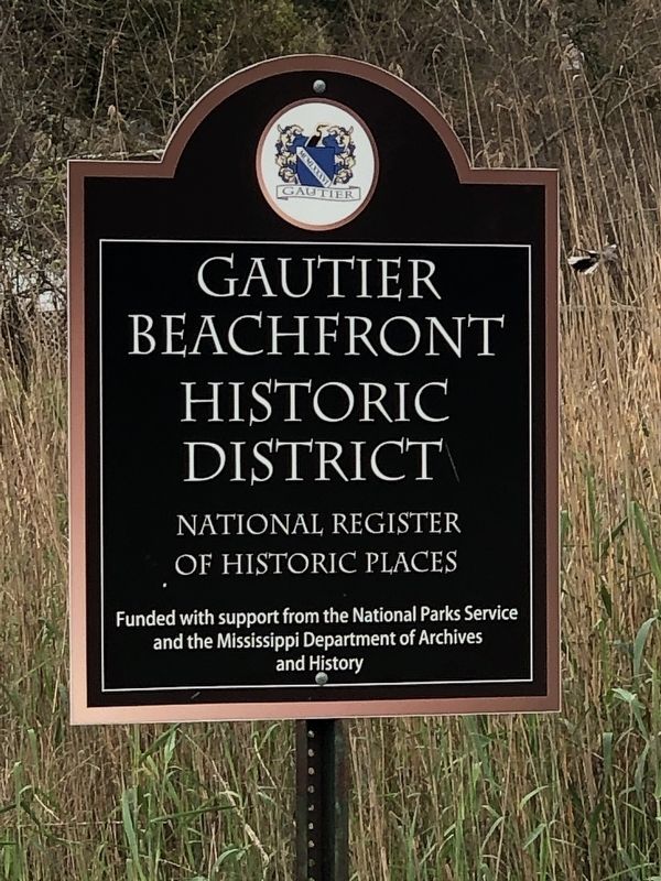 Gautier Beachfront Historic District Marker. Click for full size. Gautier Beachfront Historic District Marker image. Click for full size.
