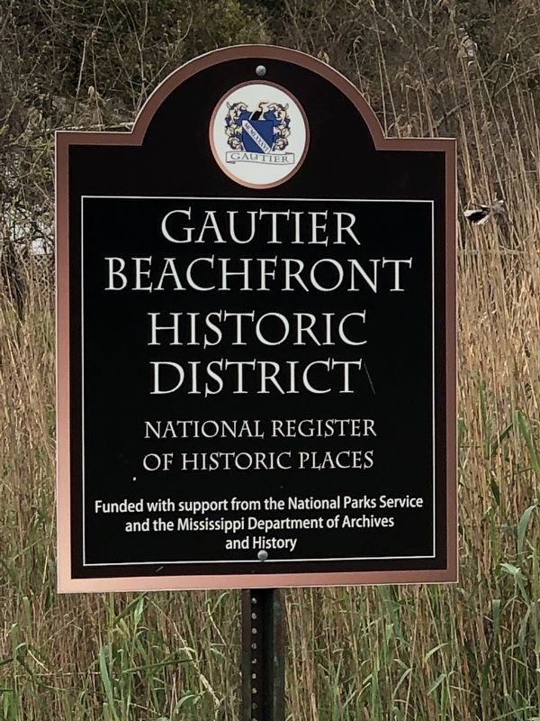 Gautier Beachfront Historic District Marker image. Click for full size.