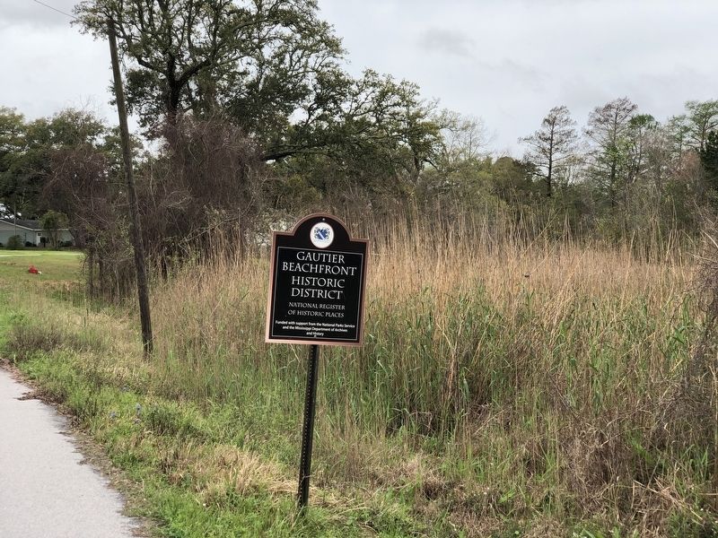 Gautier Beachfront Historic District Marker. Click for full size. Gautier Beachfront Historic District Marker image. Click for full size.