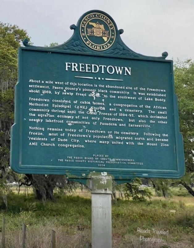 Freedtown Marker with weathering. Click for full size. Freedtown Marker with weathering image. Click for full size.