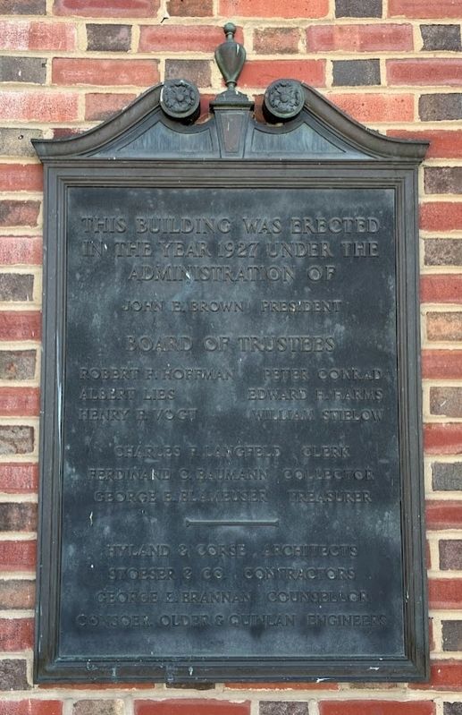 Village Hall dedication plaque. Click for full size. Village Hall dedication plaque image. Click for full size.