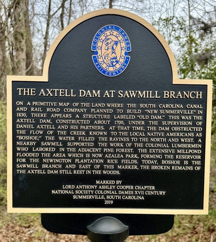 The Axtell Dam at Sawmill Branch Marker image. Click for full size.