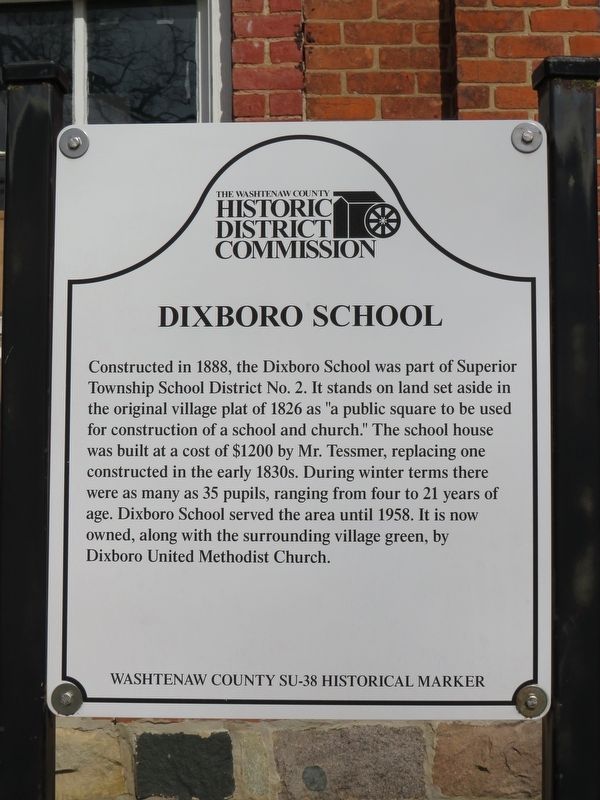 Dixboro School Marker. Click for full size. Dixboro School Marker image. Click for full size.