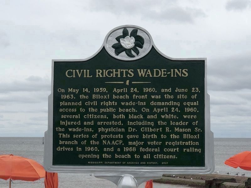 Civil Rights Wade-Ins Marker (replacement) image. Click for full size.