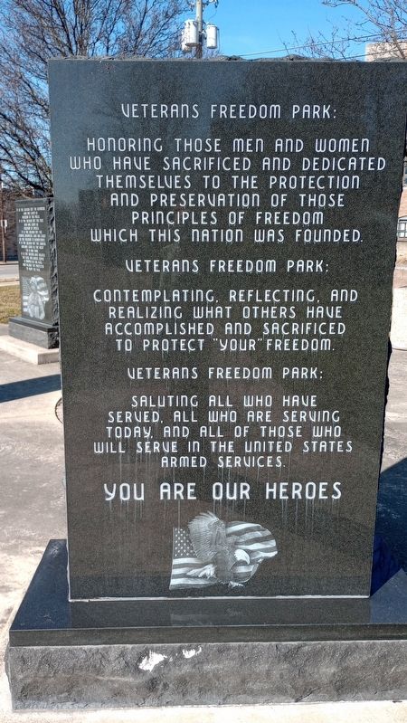 Veterans Freedom Park Marker image. Click for full size.