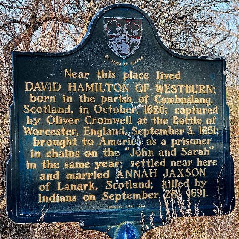 David Hamilton of Westburn Marker image. Click for full size.
