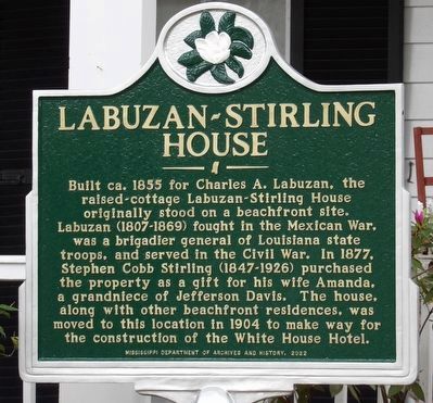Labuzon-Stirling House Marker image. Click for full size.