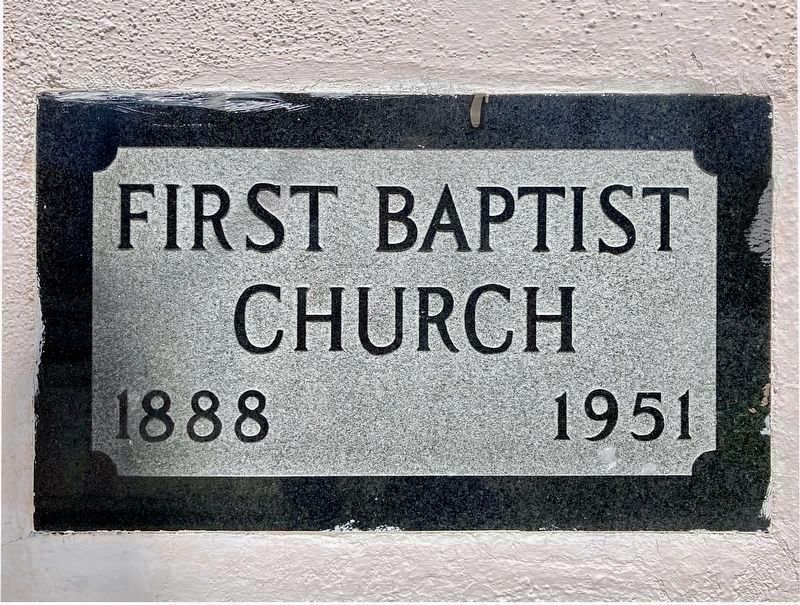 First Baptist Church Cornerstone image. Click for full size.