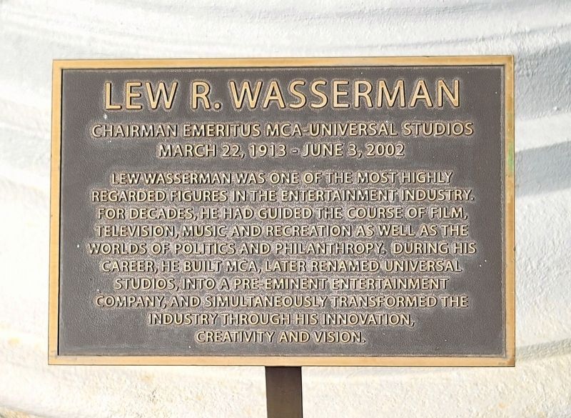 Lew R. Wasserman Marker image. Click for full size.