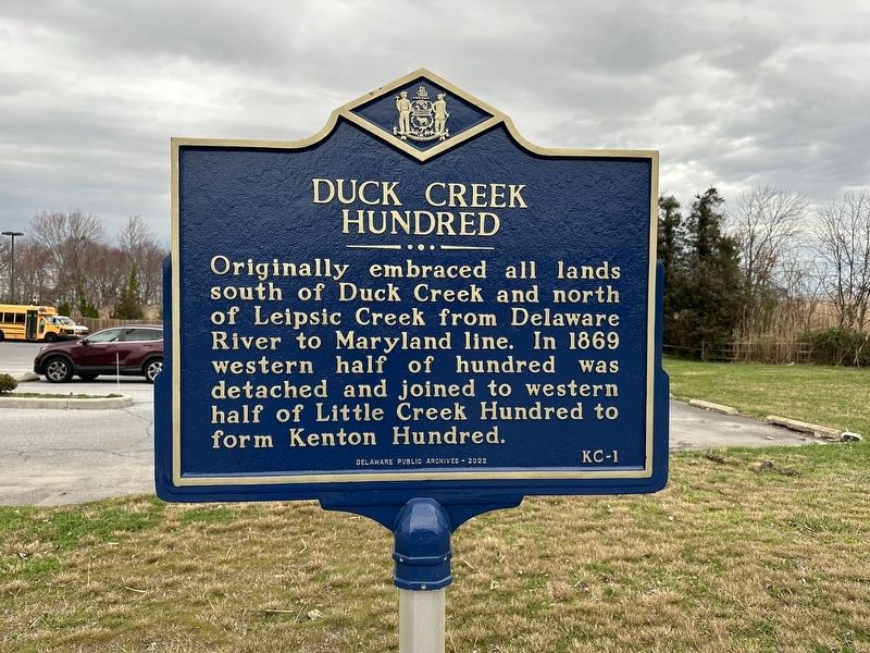 Duck Creek Hundred Marker image. Click for full size.