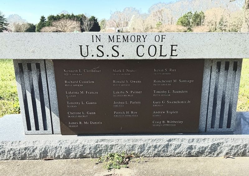 U.S.S. Cole Memorial Marker image. Click for full size.