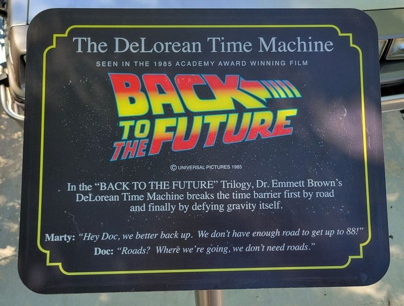 The DeLorean Time Machine Marker image. Click for full size.