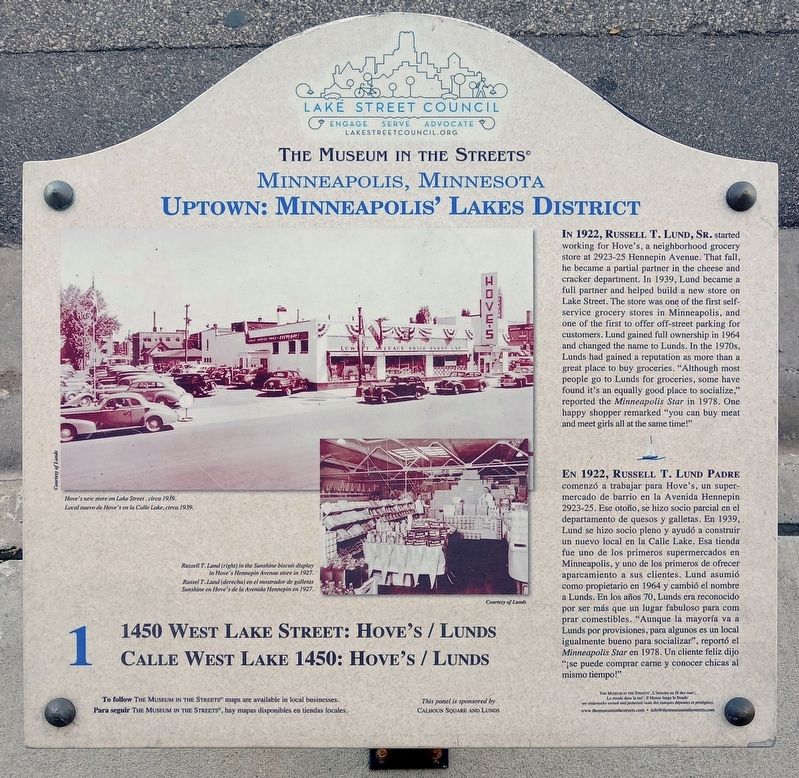 1450 West Lake Street: Hove's/Lunds Marker image. Click for full size.