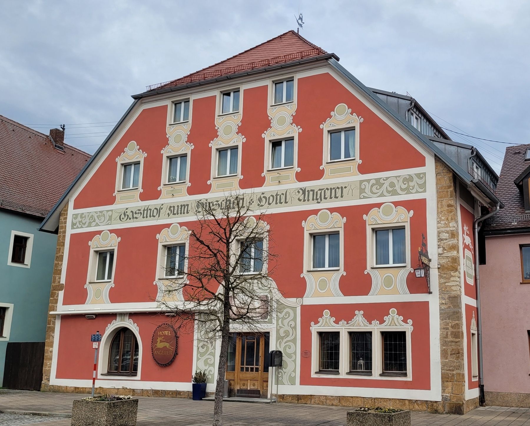 The Hotel Angerer and marker. Click for full size. The Hotel Angerer and marker image. Click for full size.